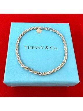 Tiffany & Co Vintage Twisted Rope Bracelet Silver Yellow Gold